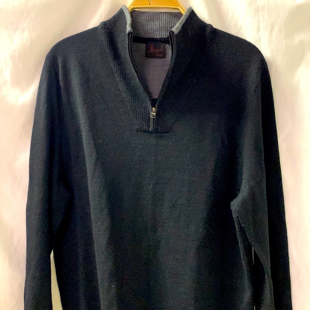 Jos A Bank black wool quarter zip
